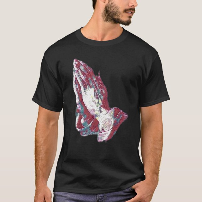 Praying Hands Amen Jesus_3 T-Shirt (Front)