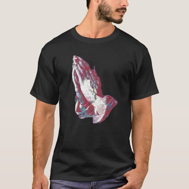 Praying Hands Amen Jesus Premium_2 T-Shirt (Front)