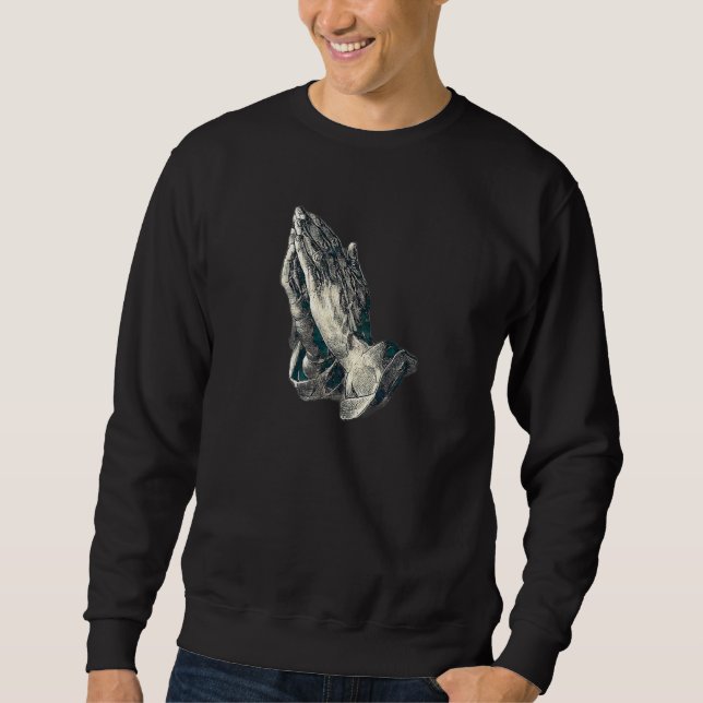 Praying Hands Amen Jesus Premium_6 Sweatshirt (Front)