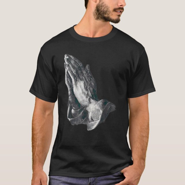 Praying Hands Amen Jesus T-Shirt (Front)