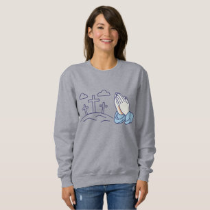 Praying Hands and Calvary Crosses Sweatshirt