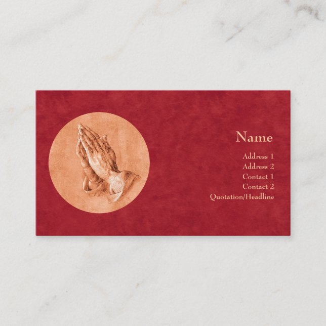 Praying Hands Business Card (Front)