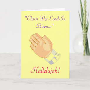 Praying Hands Child Christ The Lord Is Risen Holiday Card
