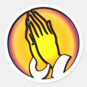 PRAYING HANDS CLASSIC ROUND STICKER