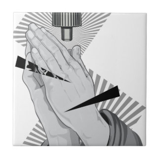 Praying Hands Graffiti Tile