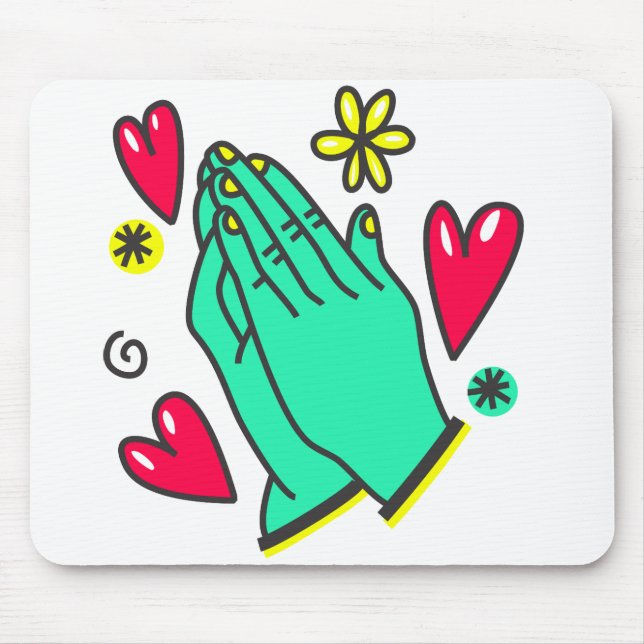 Praying Hands I WhtBkg I  Mouse Pad (Front)