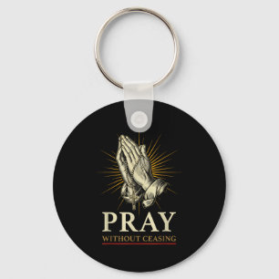 Praying Hands Jesus Cross Rosary Faith Devotion Pr Key Ring