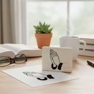 Praying Hands Rubber Stamp