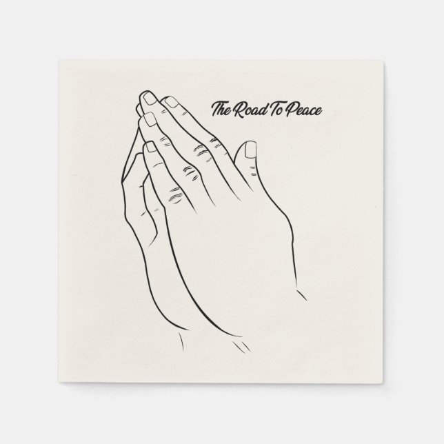Praying Hands The Road To Peace  Napkin (Front)