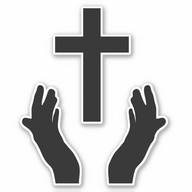 Praying Hands Vinyl Sticker (Front)