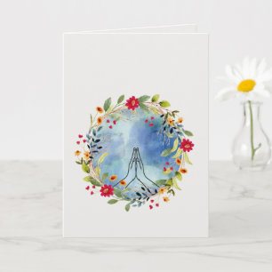 Praying hands watercolor  card