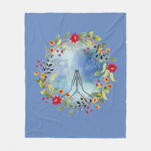 Praying hands watercolor fleece blanket