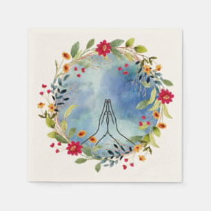 Praying hands watercolor  napkin