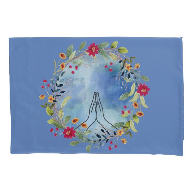 Praying hands watercolor  pillowcase (Front)