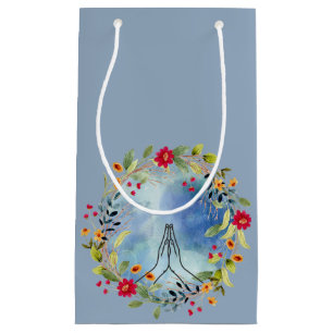 Praying hands watercolor  small gift bag