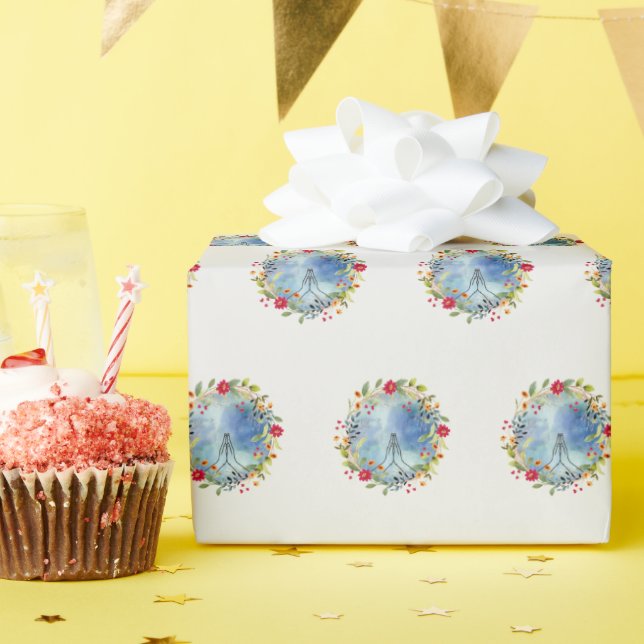 Praying hands watercolor  wrapping paper (Birthday Party)