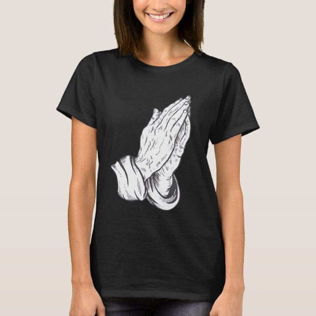 Praying Jesus Hands T-Shirt (Front)