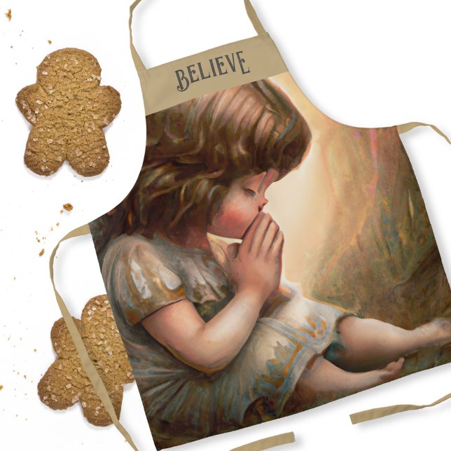 Praying Little Girl Angel Radiant Light Halo Apron (Creator Uploaded)