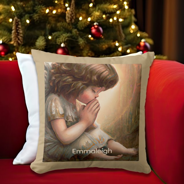 Praying Little Girl Angel Radiant Light Halo Cushion (Creator Uploaded)
