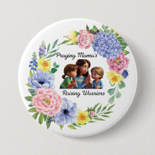 Praying mama Christian Mother's Day floral 7.5 Cm Round Badge