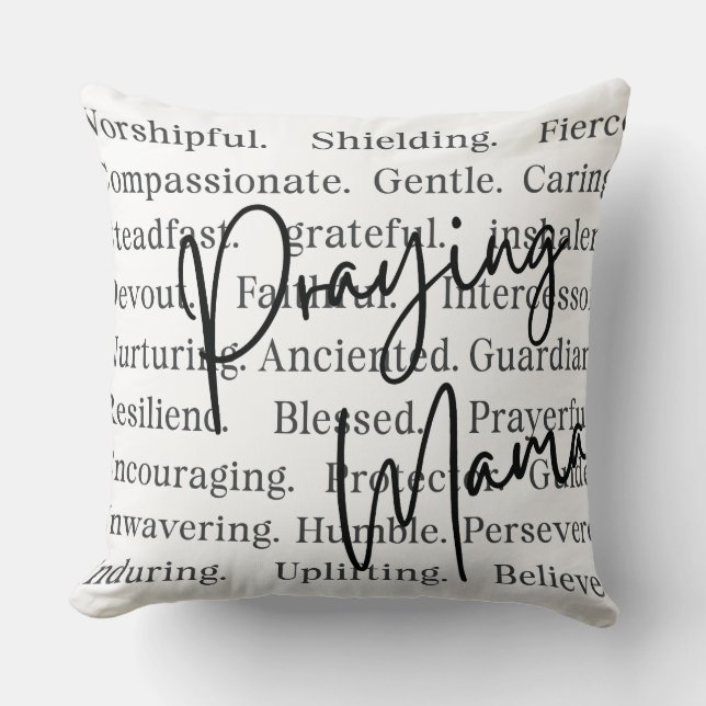 Praying Mama Throw Pillow (Front)