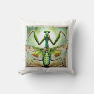 Praying Mantis 300924IREF250 - Watercolor Cushion