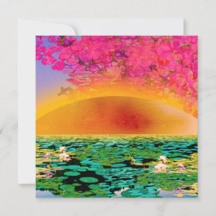 PRAYING MANTIS AT SUNSET INVITATION