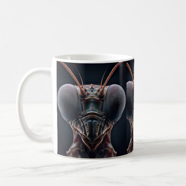 Praying Mantis Close up Macro Coffee Mug (Left)