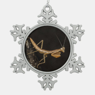 Praying Mantis Cute And Creepy Insect Art Snowflake Pewter Christmas Ornament