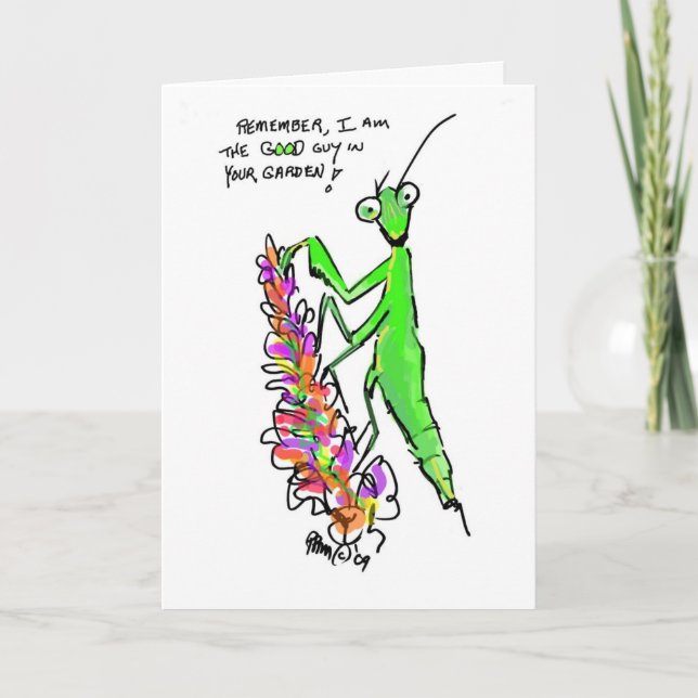 praying mantis eco garden card (Front)