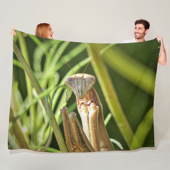 Praying Mantis Fleece Blanket (In Situ)