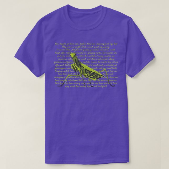 Praying Mantis Info T-Shirt (Design Front)