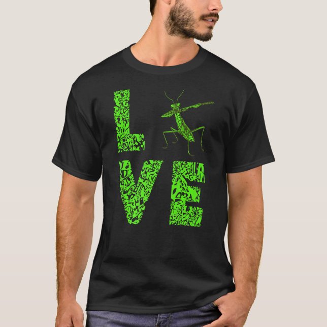Praying Mantis Love Leopard Green Insect  Bug T-Shirt (Front)