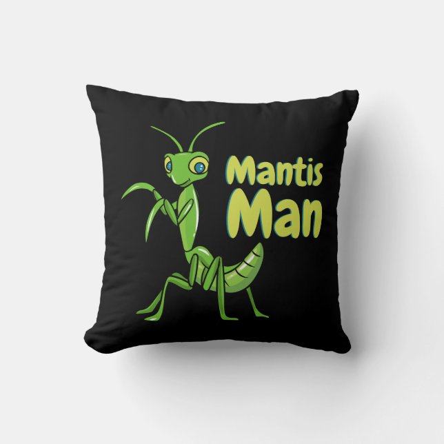 Praying Mantis Man Green Garden Insect Cushion (Front)