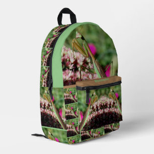 Praying Mantis On Sedum Flower Personalised Printed Backpack