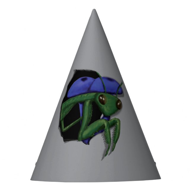 Praying Mantis Peeping Out Hole Party Hat (Front)