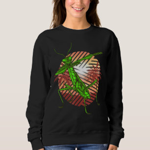 Praying Mantis Retro Modern Green Insect  Bug Sweatshirt