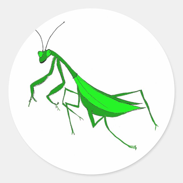 Praying Mantis Round Stickers (Front)