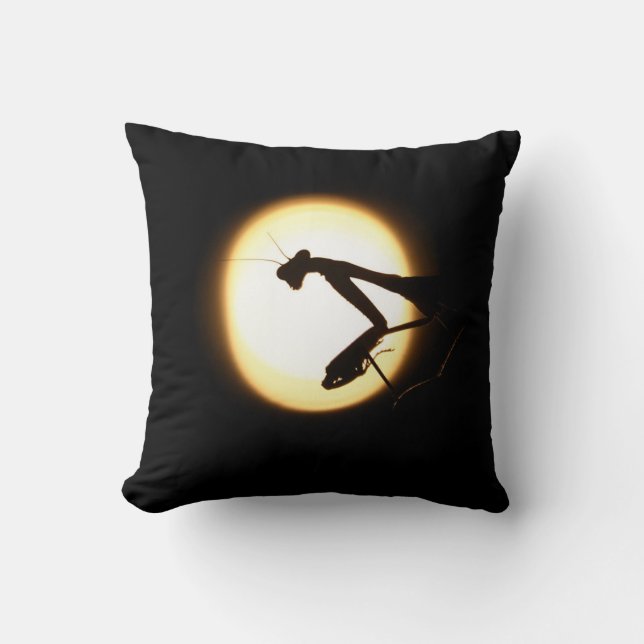 Praying Mantis Silhouette Cushion (Front)