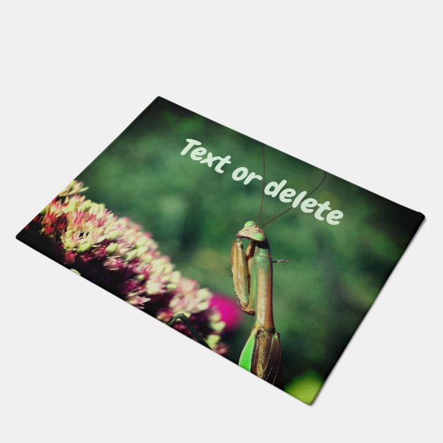 Praying Mantis Up Close Personalised  Doormat (Angled)
