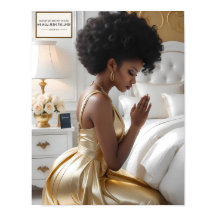Praying Mother Elegant Gold & White print