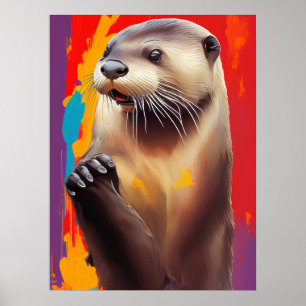 Praying Otter Art Poster - Customisable Print