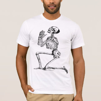 praying skeleton T-SHIRT