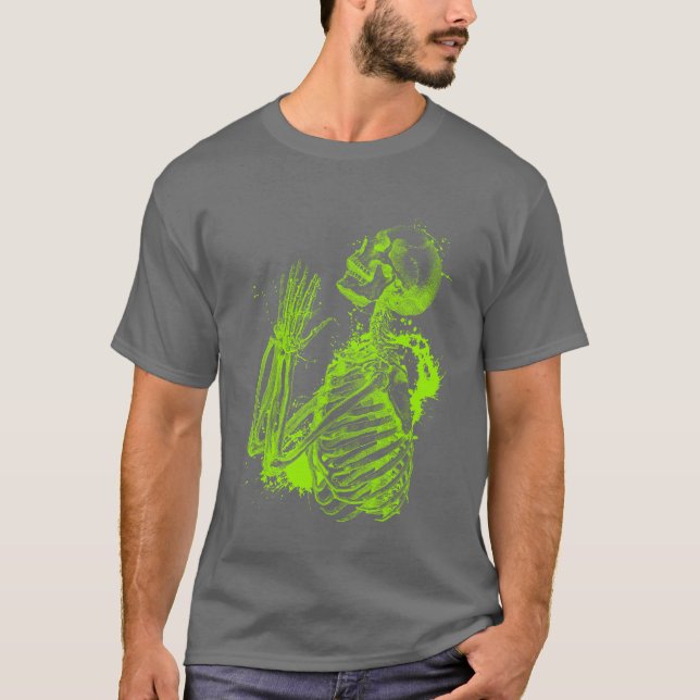 praying skeleton T-Shirt (Front)