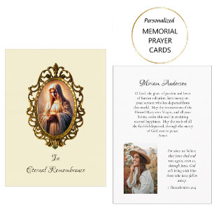Praying Virgin Mary Catholic Memorial Prayer Card