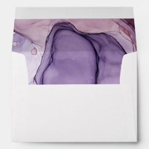 Pre-Addressed Abstract Ink Rose Plum Envelope