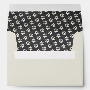 Pre-addressed Dog Cat Animal Paw Print Chalkboard Envelope