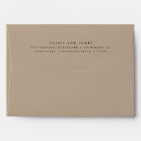 Pre Addressed Light Brown Return Address Wedding