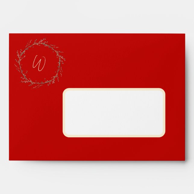 Pre-Addressed, Monogram Christmas Envelope  (Front)