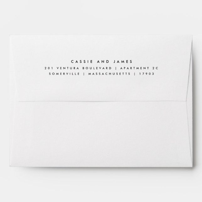 Pre Addressed Return Address Wedding Envelope (Back (Top Flap))